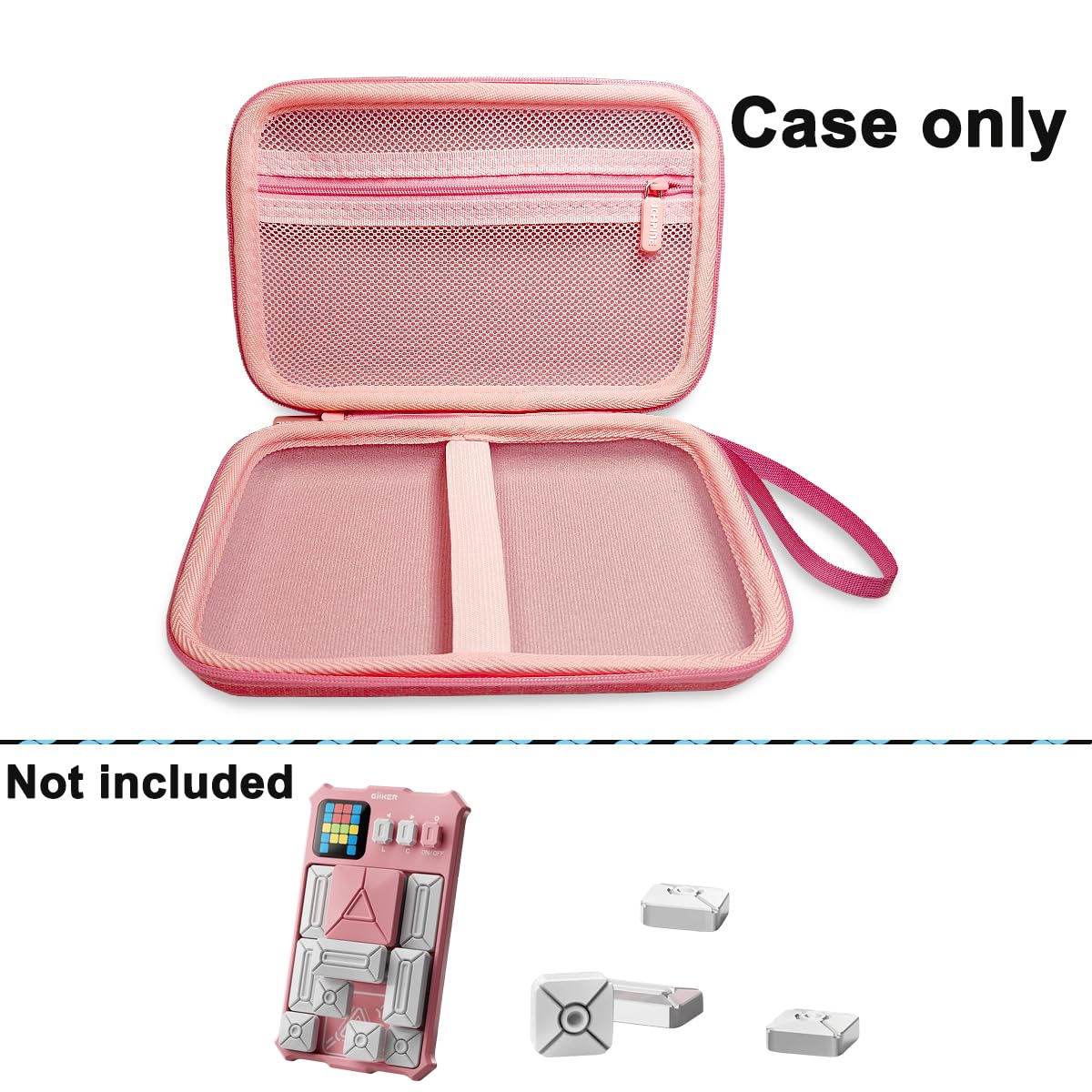 JCHPINE Hard Carrying Case for GiiKER Super Slide Brain Games, Protective Storage Holder for GiiKER Brain Teaser Puzzles Interactive Handheld Game Console Accessories (Case Only) (Pink)