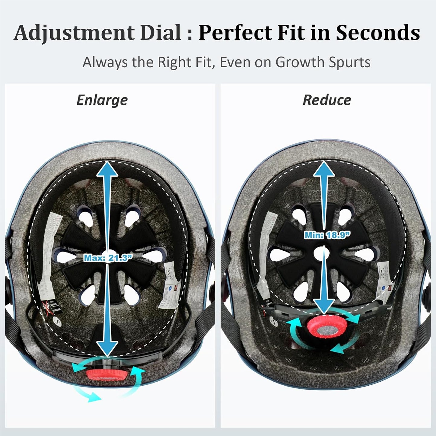 KAMUGO Kids Adjustable Helmet, with Sports Protective Gear Set Knee Elbow Wrist Pads for Toddler Age 2-8 Boys Girls, Bike Skateboard Hoverboard Scooter Rollerblading Helmet Set