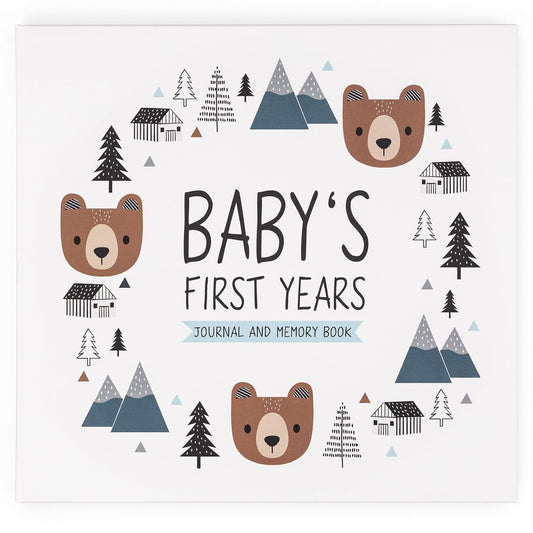 Keepsake Baby Memory Book for Baby Boy or Girl – Timeless Woodland Baby Journal Scrapbook Photo Album for First 5 Years – Milestone Book to Record Every Event from Birth to Age 5
