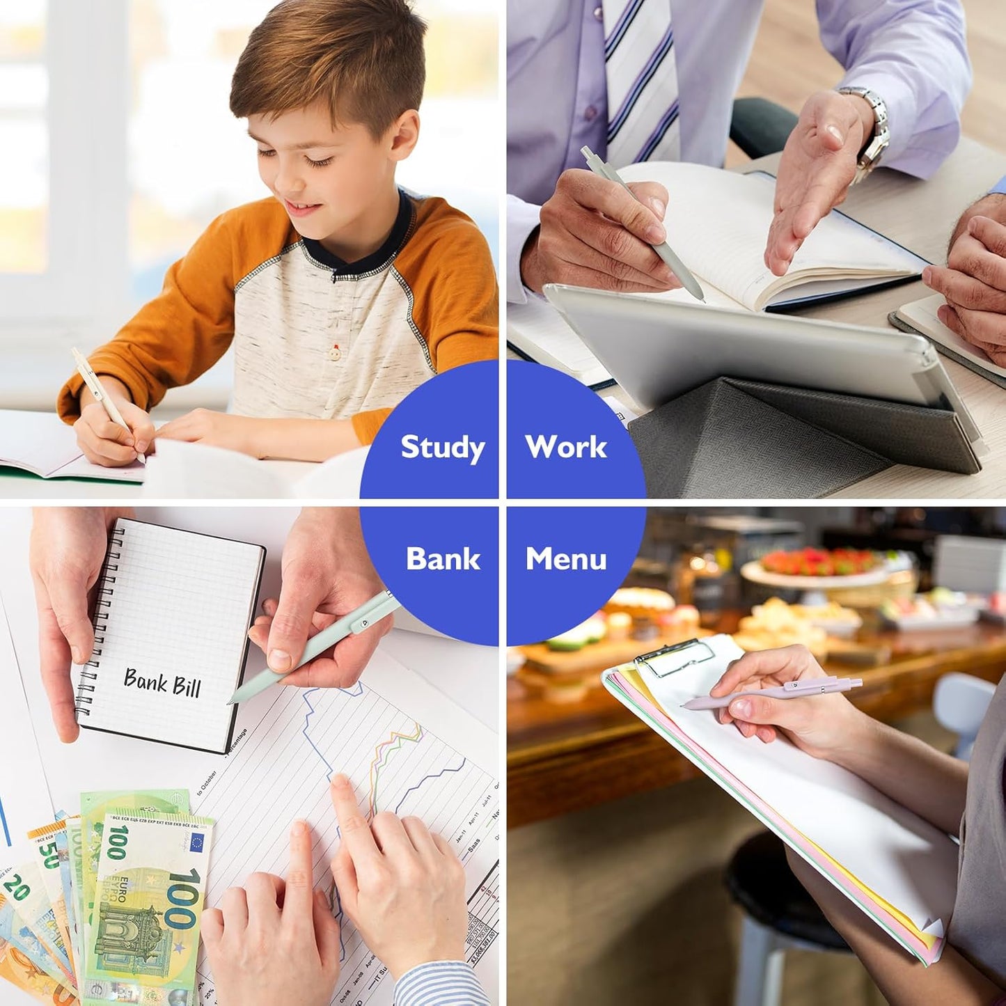 Vanhench 5Pcs Gel Pens, Black Ink Pen Fine Point Smooth Writing Pen, Aesthetic Pens for Journaling Note Taking, Teacher Gifts for Women, Teacher Supplies, Preppy Stuff