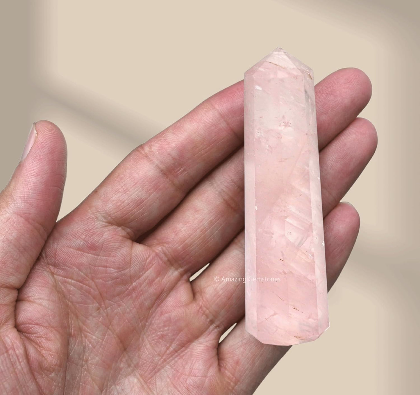 Amazing Gemstone Star Rose Quartz Crystal Towers ~ Natural Healing Crystal Point Obelisk for Reiki Healing and Crystal Grid (2 to 3 INCH)
