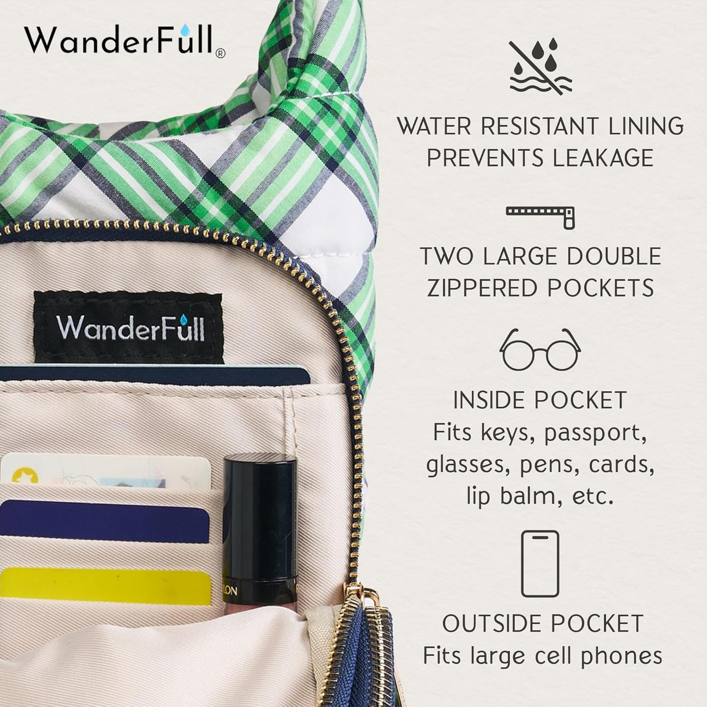 WanderFull® Original HydroBag® Collection, Water Bottle Holder w/Strap & Phone Pocket, Hands-Free Crossbody Water Bottle Bag