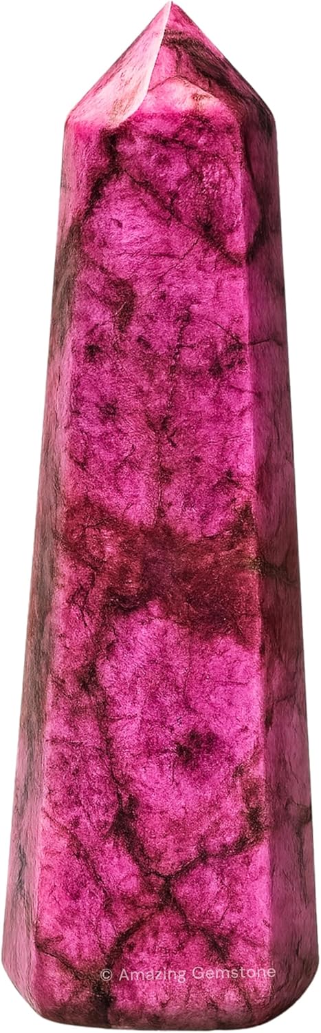 Amazing Gemstone Cobalt Calcite Crystal Towers - Natural Healing Crystal Point Obelisk for Reiki Healing and Crystal Grid (3 Inch)