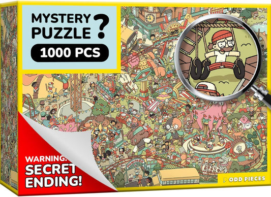 Jigsaw Puzzles 1000 Pieces - Magic Mystery Story Secret Ending Puzzle - Perfect Game Night for Adults & Kids - Animal Park Theme Challenging (Snack Attack 3)