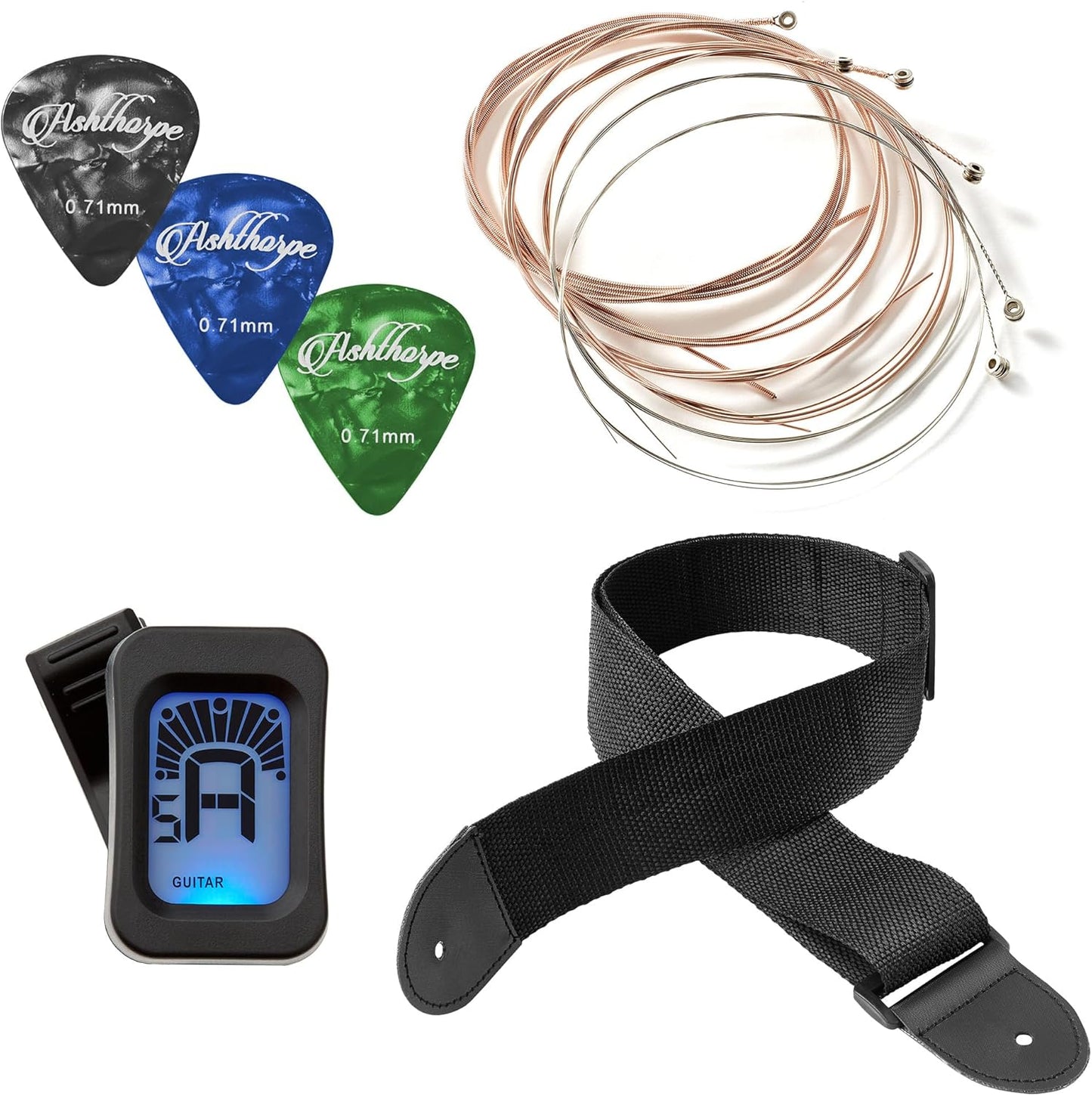 Ashthorpe 30-inch Beginner Acoustic Guitar Package (Red), Basic Starter Kit w/Gig Bag, Strings, Strap, Tuner, Picks