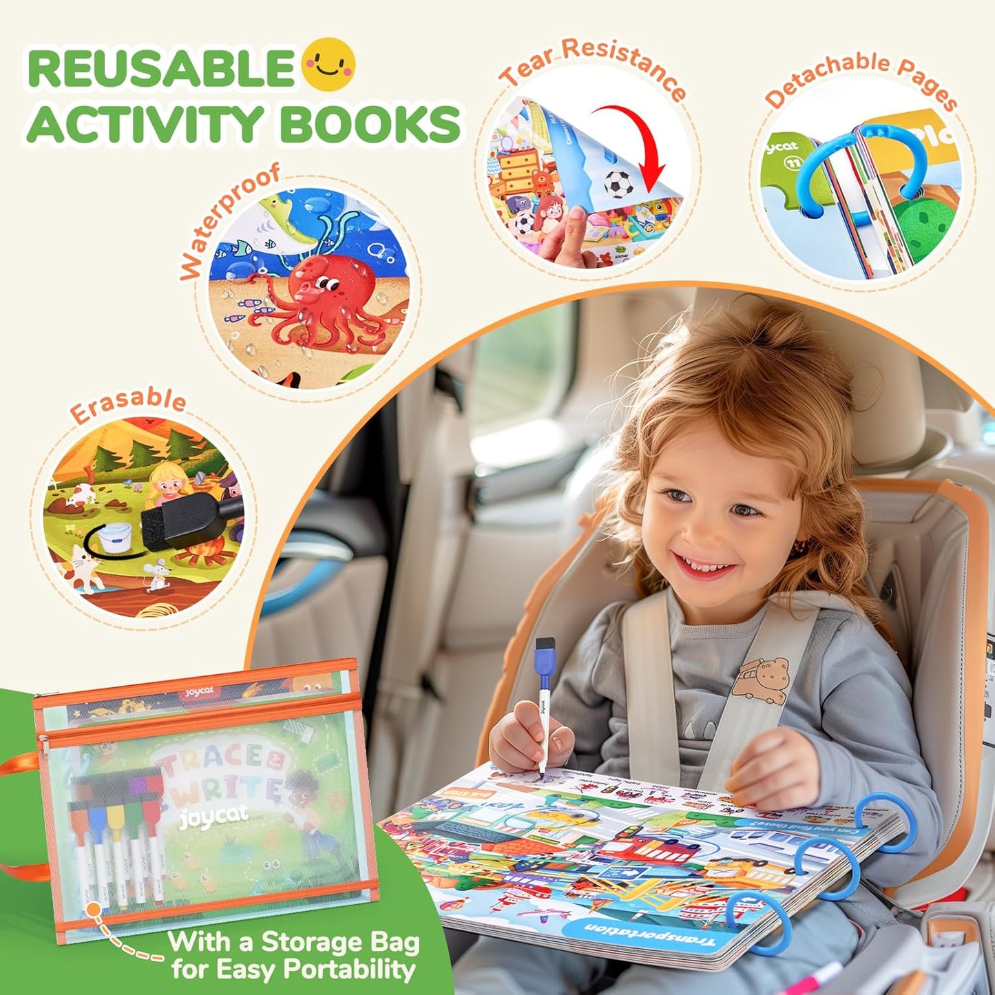 JoyCat Preschool Learning Activities Set (2-Pack) – Seek & Find Game Books and Letters Numbers Handwriting Practice Tracing Workbooks for Toddlers & Kids, Birthday Gifts for Girls and Boys Ages 3-5