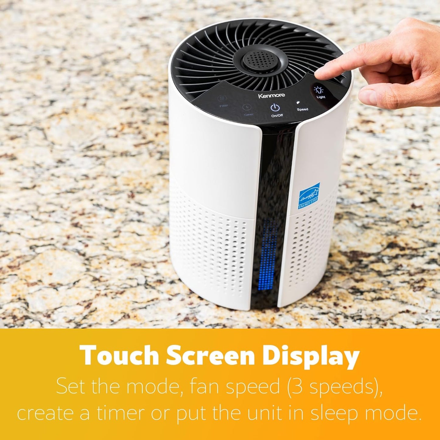 Kenmore PM1010 Air Purifiers for Bedroom Up to 348 Sq.Foot with H13 True HEPA Filter, Child Lock, Sleep Mode for Small Rooms