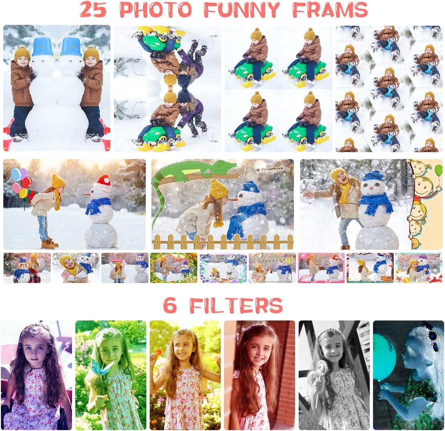 Kids Camera, Toddler Kid Digital Camera with 180°Flip Lens & 2.4in IPS Screen, Birthday Festival Gifts Present Toy for 4 5 6 7 8 9 10 11 Year Old Girls/Boys, 32 GB Card Included, X101