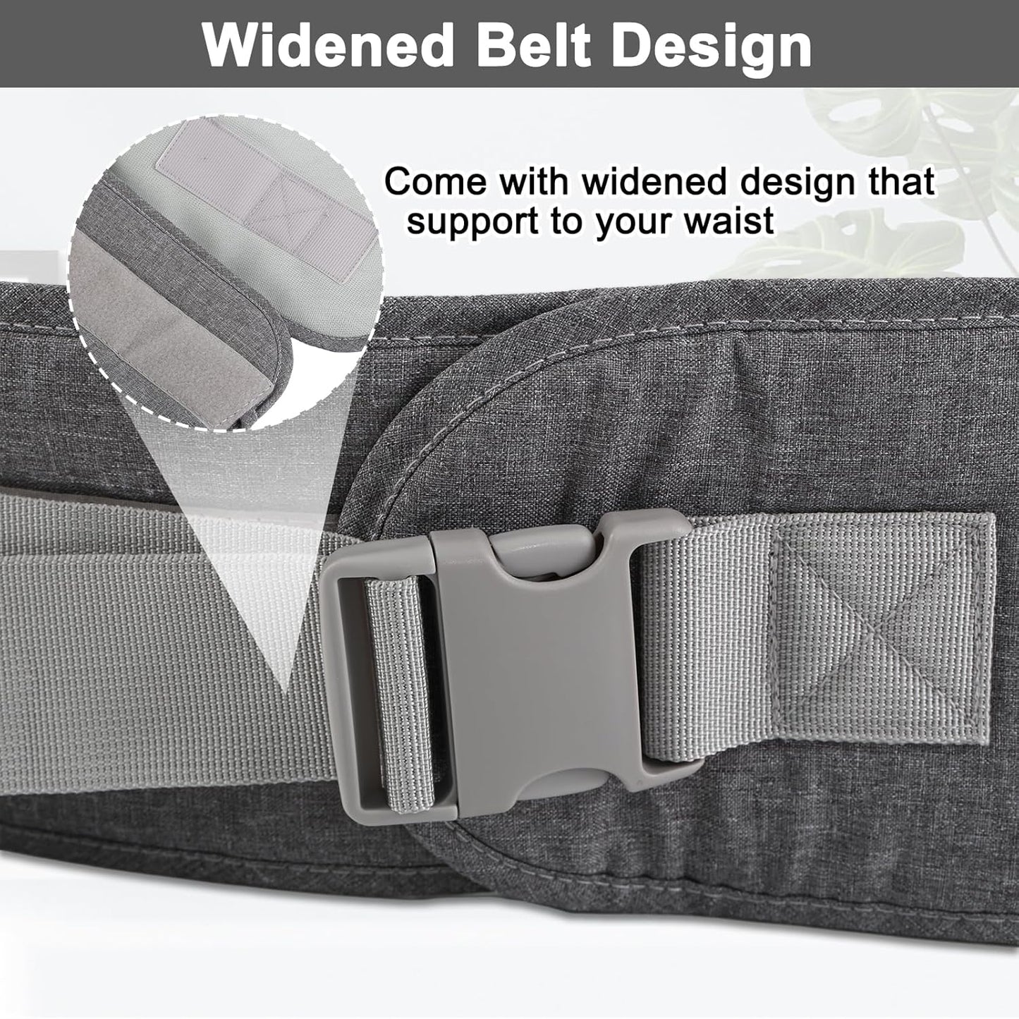 Baby Hip Carrier, Baby Carrier with Adjustable Waistband & Breathable Mesh, Ergonomic Carrier with Non-Slip Hip Seat Surface for Newborns & Toddlers, Grey