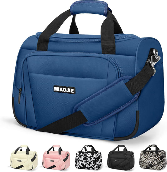Underseat Carry On Luggage Lightweight Travel Tote Weekender Bag Overnight Duffle Bag for Travel, Travel Essentials Personal Item Travel Bag for Women and Men, Blue-16Inch