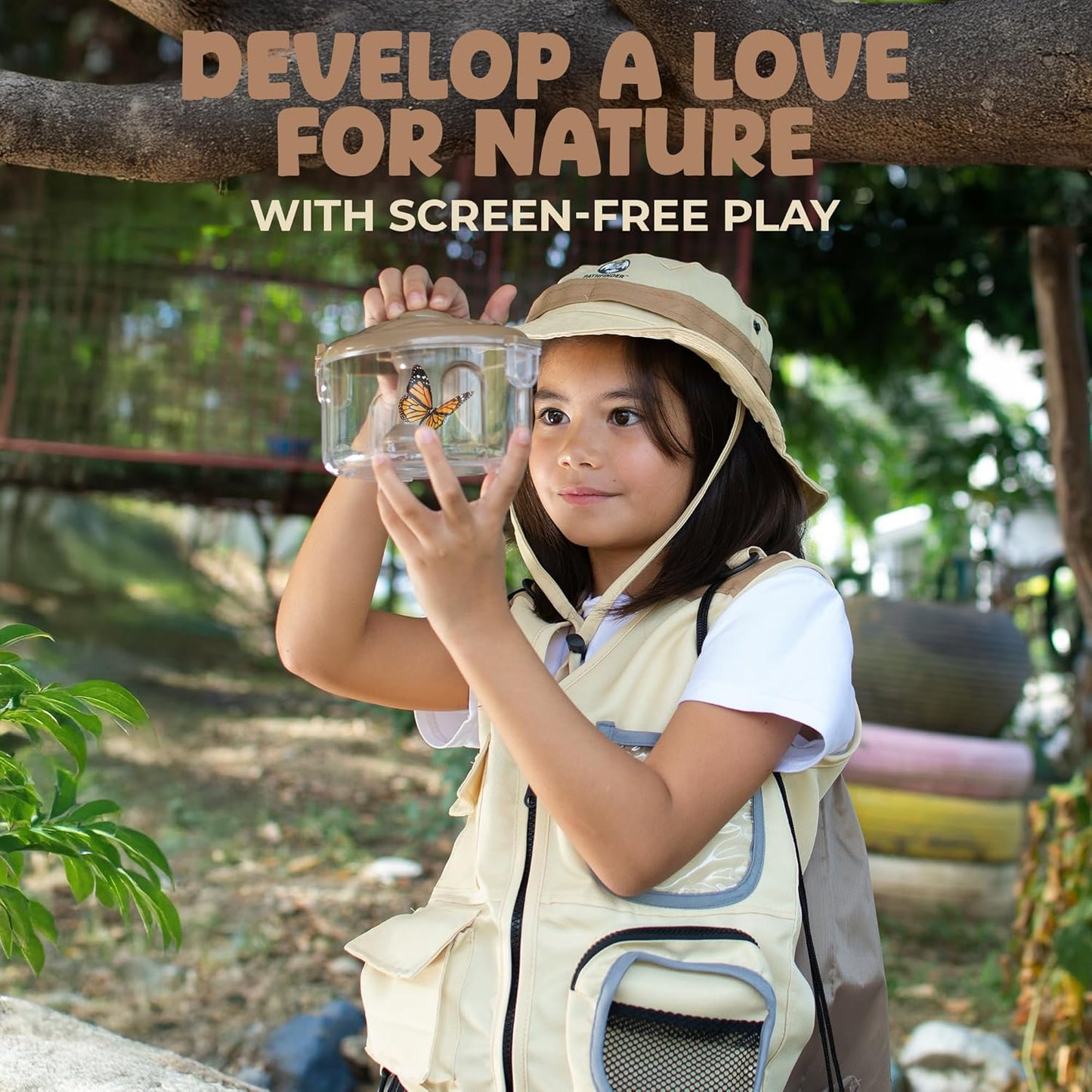 Kids Bug Catching Kit - Complete Explorer Kit with Safari Vest, Hat & More - Cute Dress-Up Safari Costume, or Zoo Keeper - Outdoor Explorer Set & Bug Toys for 3-7 Year Old Boys Girls + Adventure Book