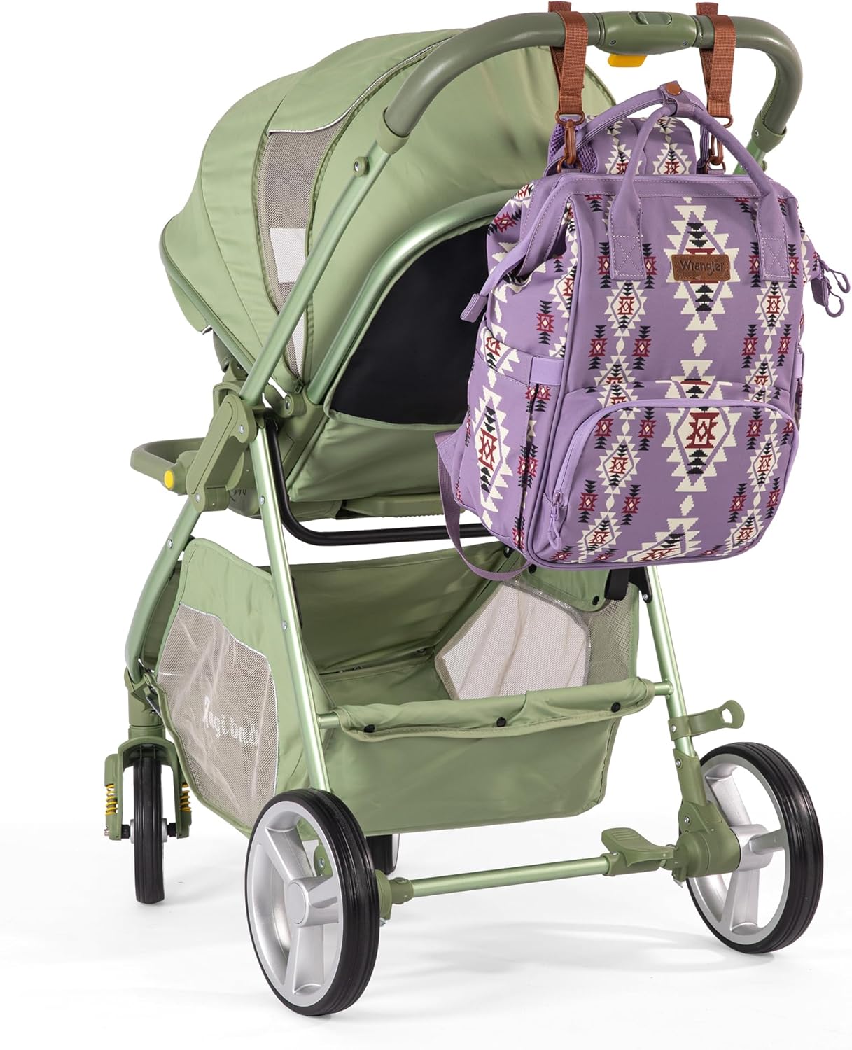 Wrangler Diaper Bag Backpack Aztec Travel Backpack Purses Western Multi-Function Baby Bags for Mom with Waterproof Insulated Pockets
