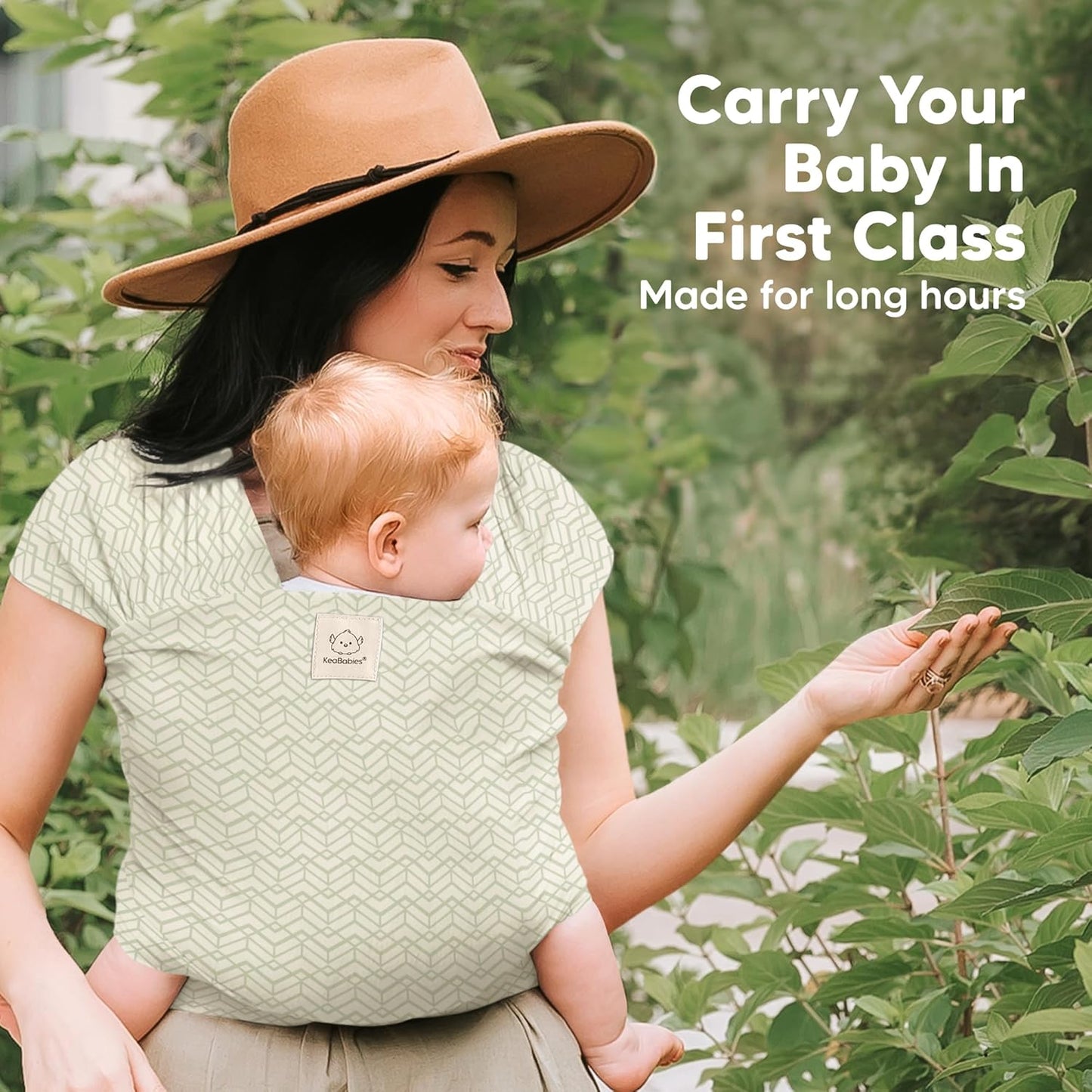 KeaBabies Baby Wrap Carrier - All in 1 Original Baby Carrier Newborn to Toddler Sling, Easy to Wear, Hands Free Bonding, Lightweight, Breathable Infant Wraps (Chevron Maze)