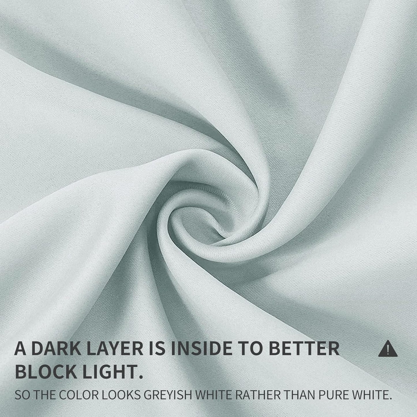 Joydeco White Curtains 90 Inches Long 1 Panel, Thermal Insulated Long Curtains& Drapes 1 Piece, Room Darkening Grommet Drapes for Living Room Bedroom Window (W70 x L90 Inch, Greyish White)