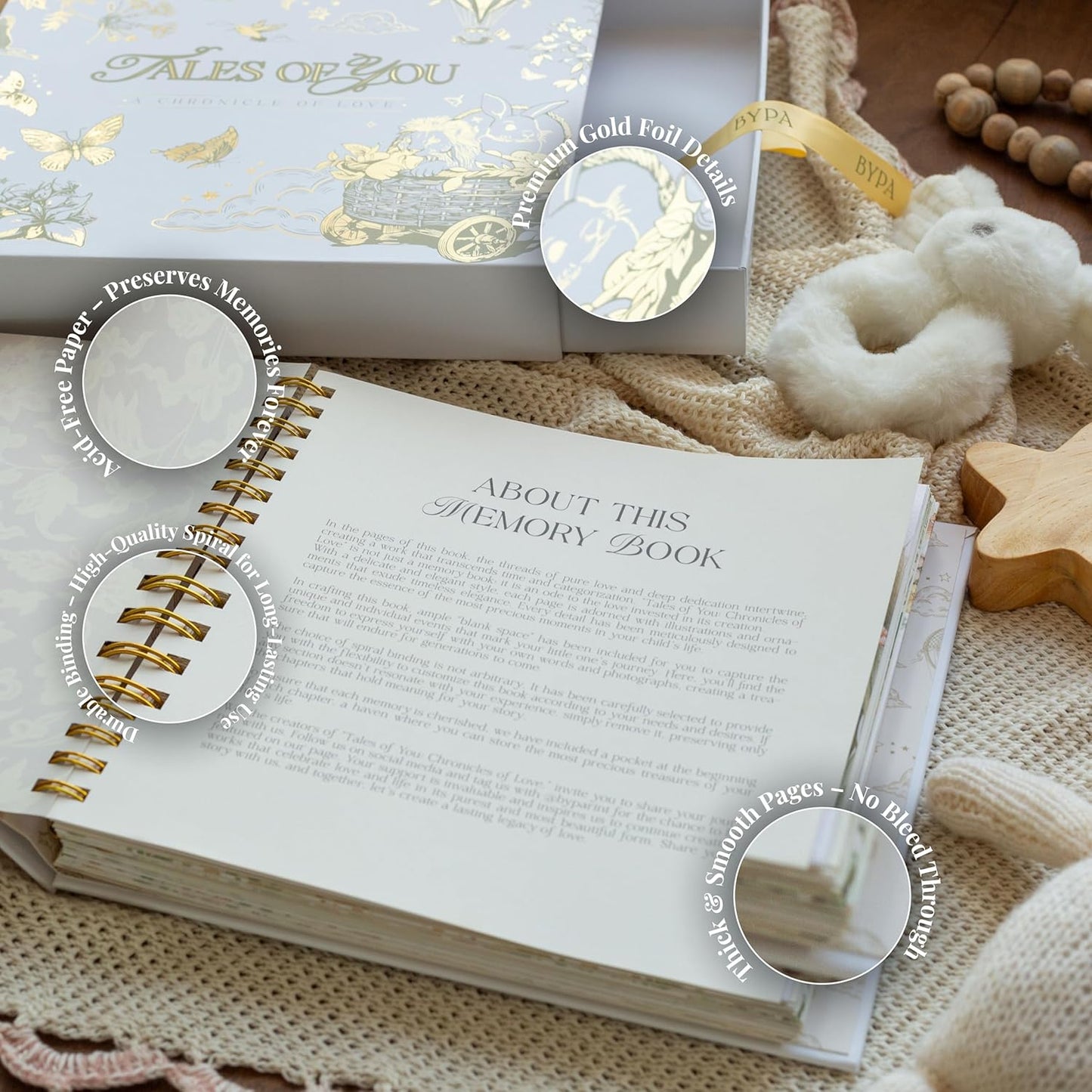 Baby Memory Book Boy Or Girl - Baby Book Keepsake - Scrapbook Album Journal First 5 Years Milestone Childhood Story New Parents Shower Gifts Elegant Durable Unique Modern Design Cherish Baby Memories