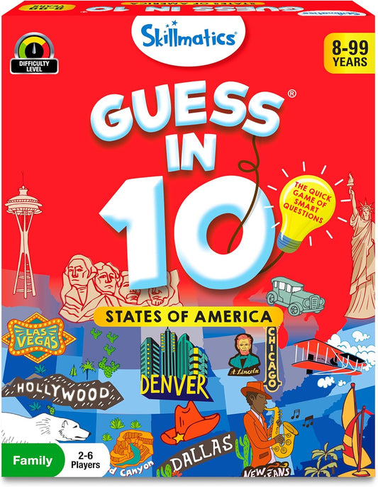 Skillmatics Guess in 10 States of America, Educational Travel Toys for Boys, Girls, and Kids Who Love Card Games, Board Games, Geography and History, Gifts for Ages 8, 9, 10 and Up
