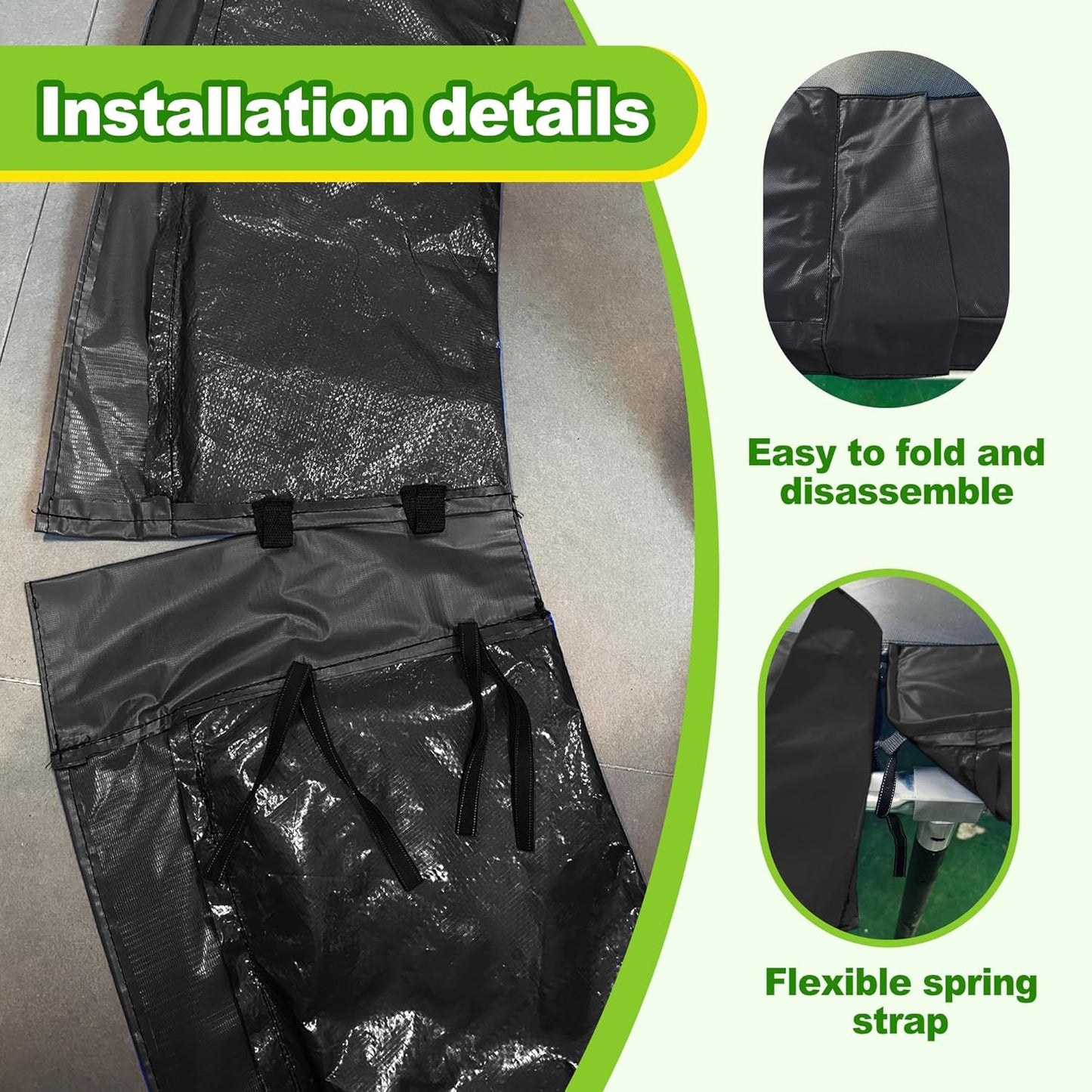 Trampoline Pad, 10FT 12FT 14FT Trampoline Replacement Safety Pad, Universal Trampoline Pads, Spring Cover, Waterproof, Tear Resistant, Round Arch Trampoline Parts for Kids