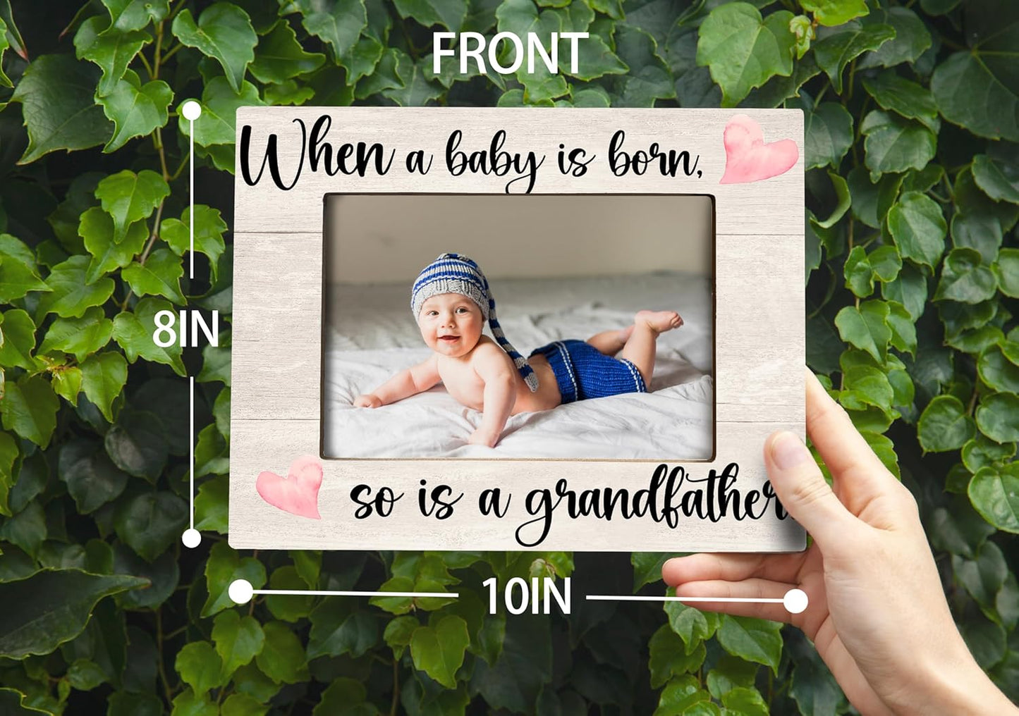 Baby Picture Frame, Ultrasound Picture Frames, New Grandfather Gifts First Time 2025, Grandfather Frame, When a Baby is Born So is a Grandfather, Picture Frame, Photo Frame 8X10(cream-coloured)