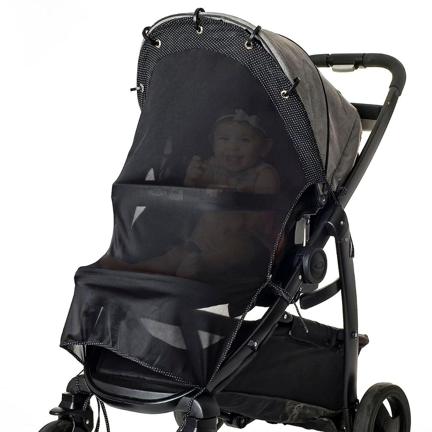 Stroller Sun Shade - Universal UV Protection Cover for Strollers Sunshade with See Through, Clip-On Sun Blocker, Sun Shield for Baby, Breathable Adjustable Fit, Full Coverage, X-Large