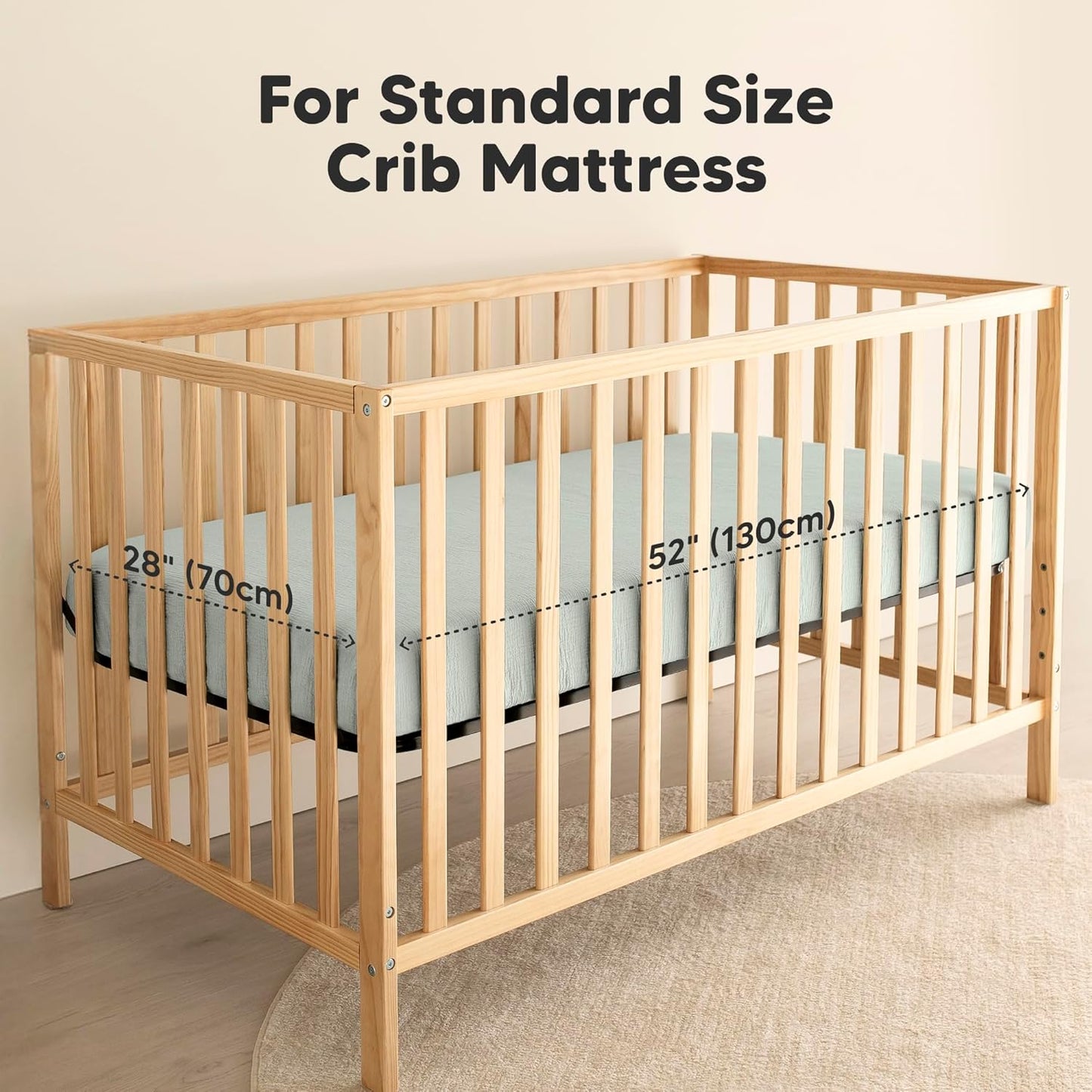 KeaBabies 2-Pack Muslin Crib Sheets for Boys, Girls - 100% Organic Cotton Fitted Baby Crib Mattress Sheet, Soft Breathable Standard Toddler Bed Cover Bedding Set, Neutral, Durable 52x28 (Willow)