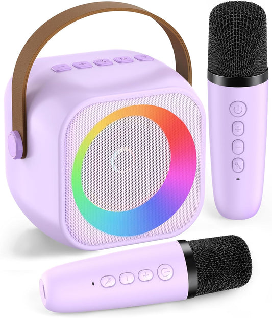 Karaoke Machine for Kids Adults, Karaoke Toys Gifts for Girls Boys, Portable Bluetooth Speaker with Wireless Microphone, Birthday Gifts for Girls Boys Ages 4, 5, 6, 7, 8, 9, 10, 12+ Years Old