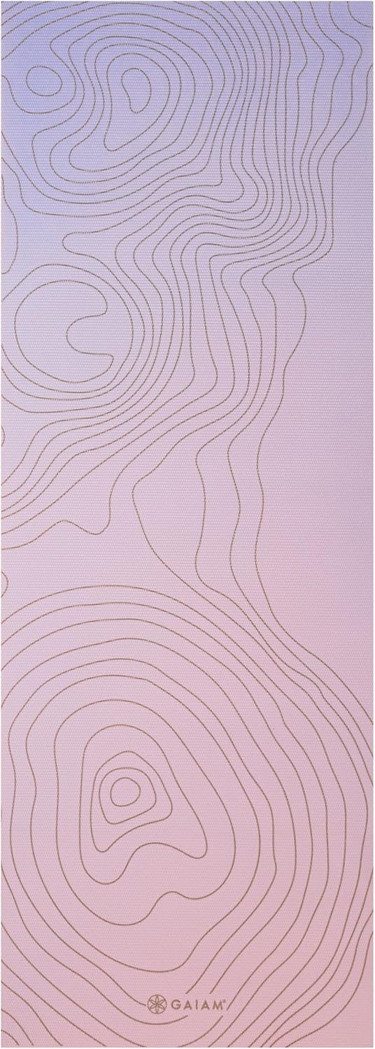 Gaiam Yoga Mat - Premium 6mm Print Extra Thick Non Slip Exercise & Fitness Mat for All Types of Yoga, Pilates & Floor Workouts (68"L x 24"W x 6mm Thick)