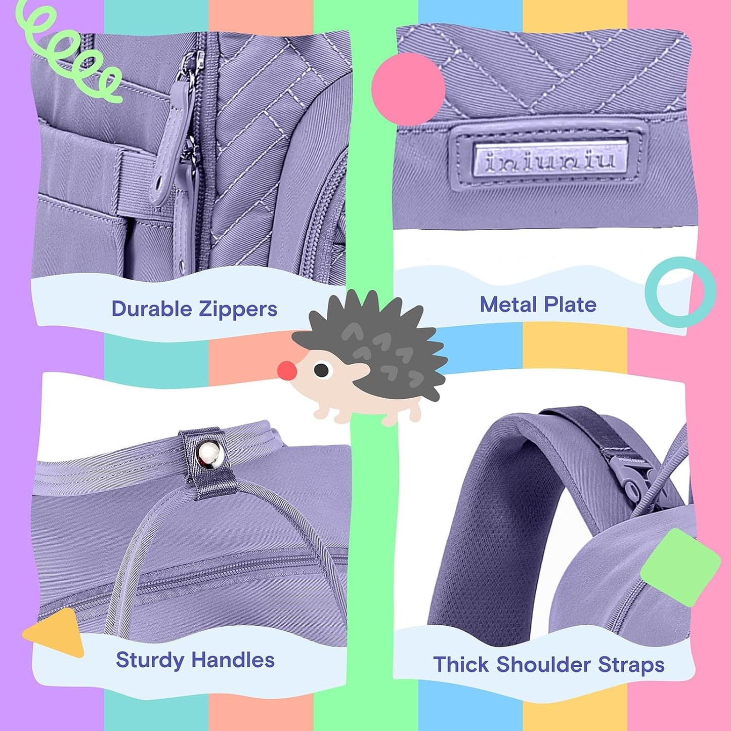 iniuniu Diaper Bag Backpack, 4 in 1 kit Large Unisex Baby Bags for Boys Girls, Waterproof Travel Back Pack with Diaper Pouch