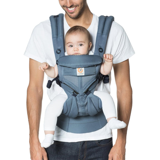 Ergobaby Omni Classic Baby Carrier Newborn to Toddler - Breathable Baby Carriers for Summer - All-Position Carrier with Lumbar Support (7-45 Pounds), Mesh, Oxford Blue