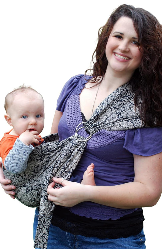 Lite-on-Shoulder Baby Sling Ergonomic, 100% Cotton, Adjustable Baby Carrier