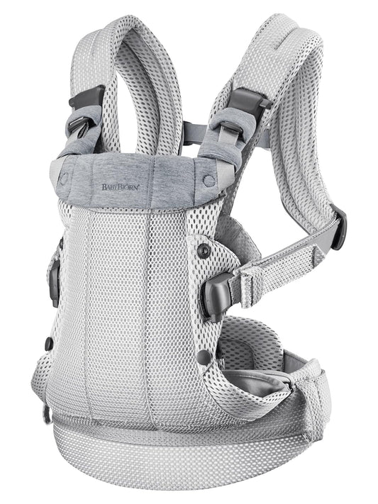 BabyBjörn Baby Carrier Harmony, Silver, 3D Mesh | 3-in-1 Ergonomic Baby Carrier; Newborn, Facing-In, Outward-Facing, and Back Carrying Positions Supported (7-40 lbs), Newborn to Toddler
