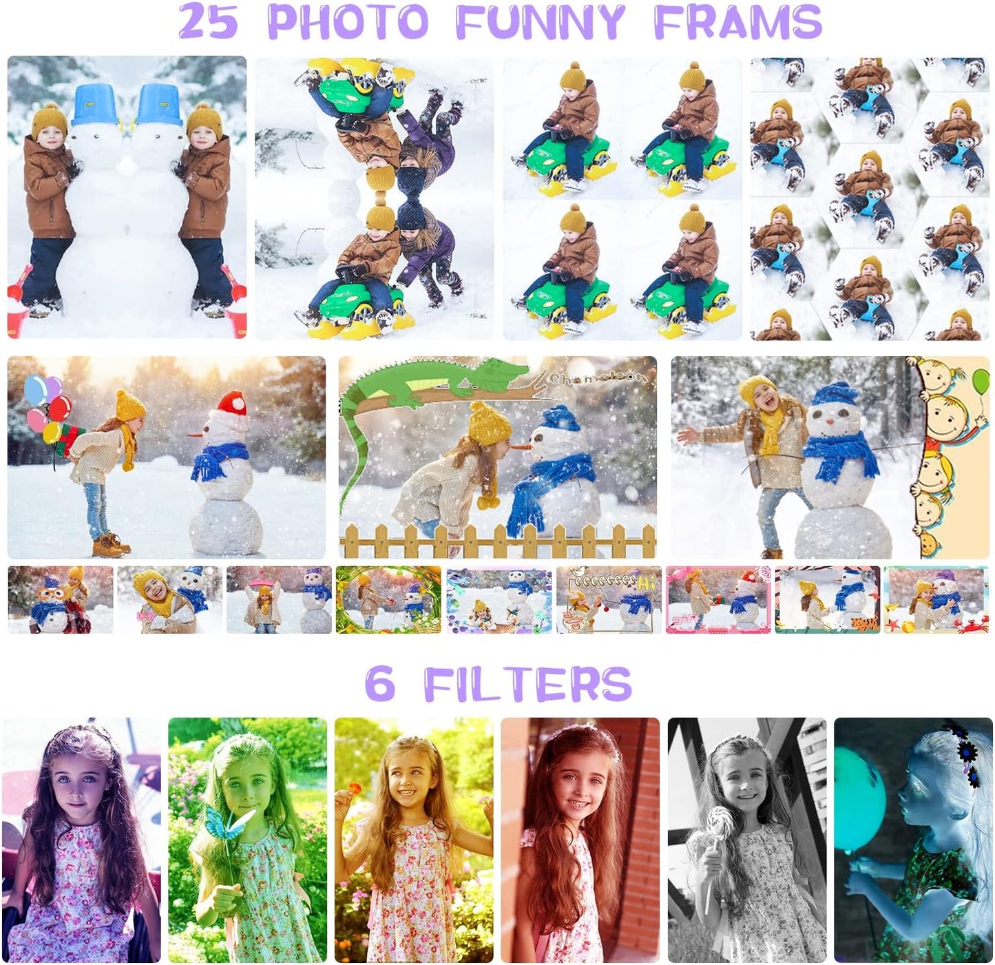 Kids Camera, Toddler Kid Digital Camera with 180°Flip Lens & 2.4in IPS Screen, Birthday Festival Gifts Present Toy for 4 5 6 7 8 9 10 11 Year Old Girls/Boys, 32 GB Card Included, X101