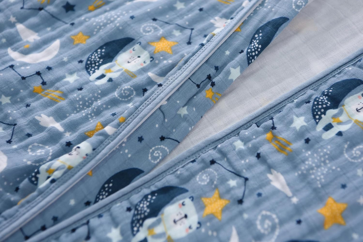 Baby Sleep Sack 0-6 Months Wearable Blanket for Babies 100% Organic Cotton 2-Way Zipper YKK 0.5 TOG Toddler Sleeping Sacks Bears