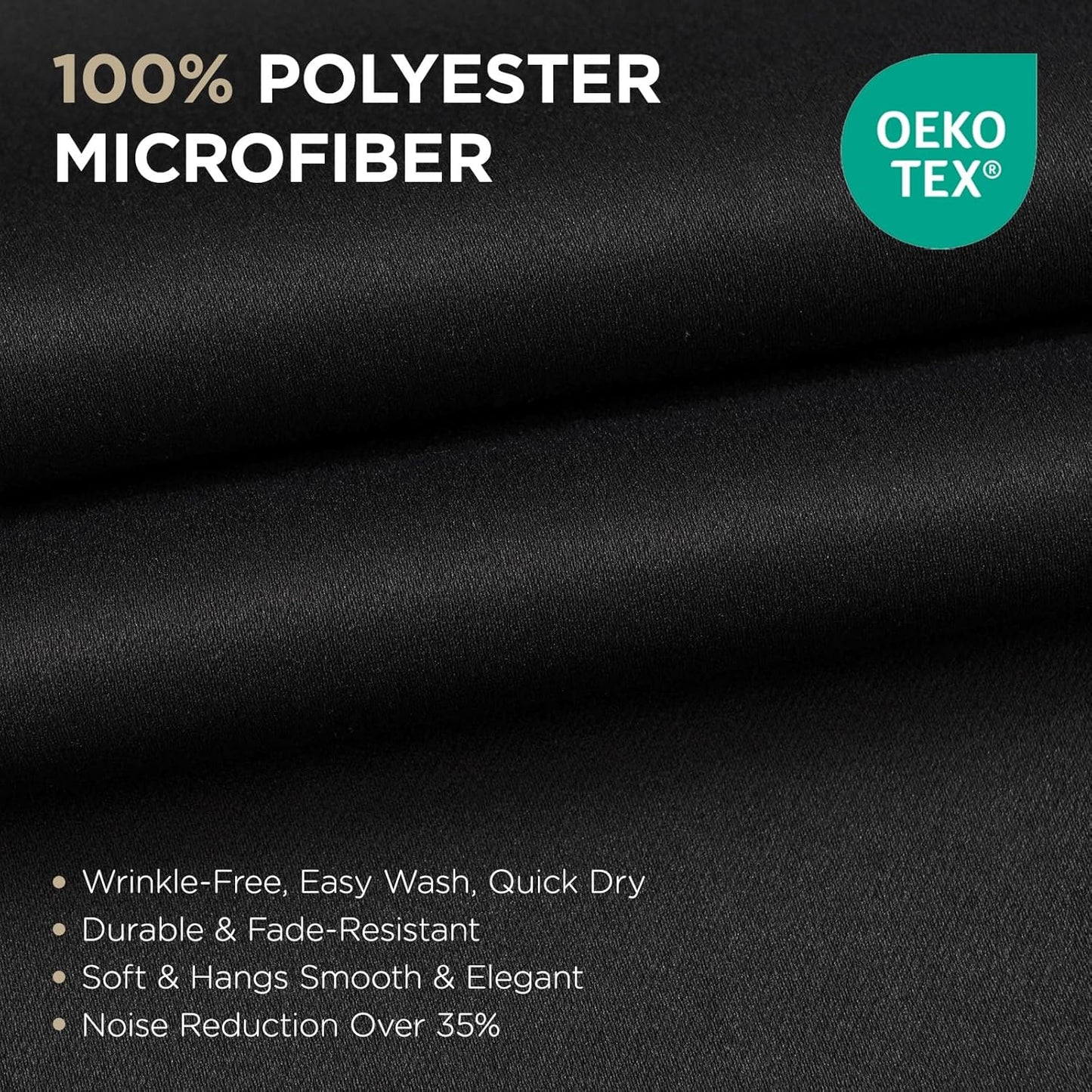 Joydeco Blackout Curtains 108 Inch Length 2 Panels Set, Thermal Insulated Long Curtains& Drapes 2 Burg, Room Darkening Grommet Drapes for Living Room Bedroom Window (W52 x L108 Inch, Black)