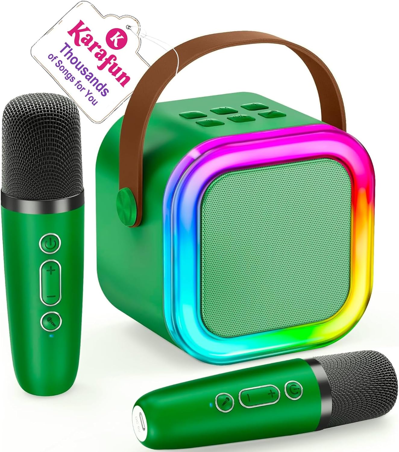 IROO Mini Karaoke Machine for Kids, 2025 TOP Toys Birthday Gifts Ideas for Girls Ages 4, 5, 6, 7, 8, 9, 10, 12+ Years Old, Portable MP3 Player with 2 Wireless Mics for Party