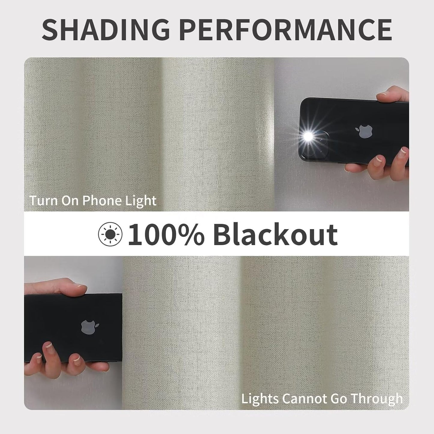 Joydeco Custom Light Beige Textured Total Blackout Curtain for Bedroom and Living Room. Grommet Textured Thermal Insulated Room Darkening Curtain 1 Panel (Custom Size and Color)
