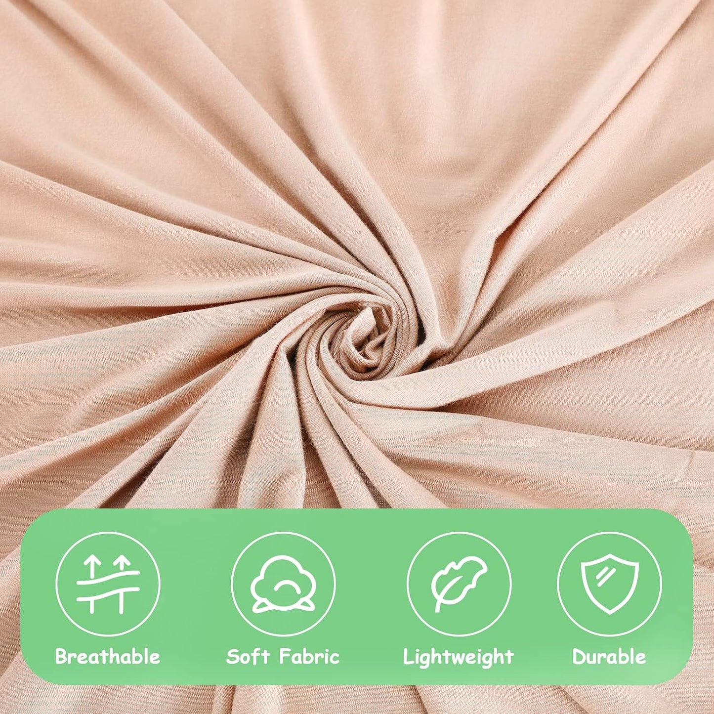 iEvolve Cotton Knitted Baby Swaddle Blanket with Hat Headband Set Newborn Swaddle Wrap Receiving Blankets for Baby Girl Boy 35" x 35"(Beige)