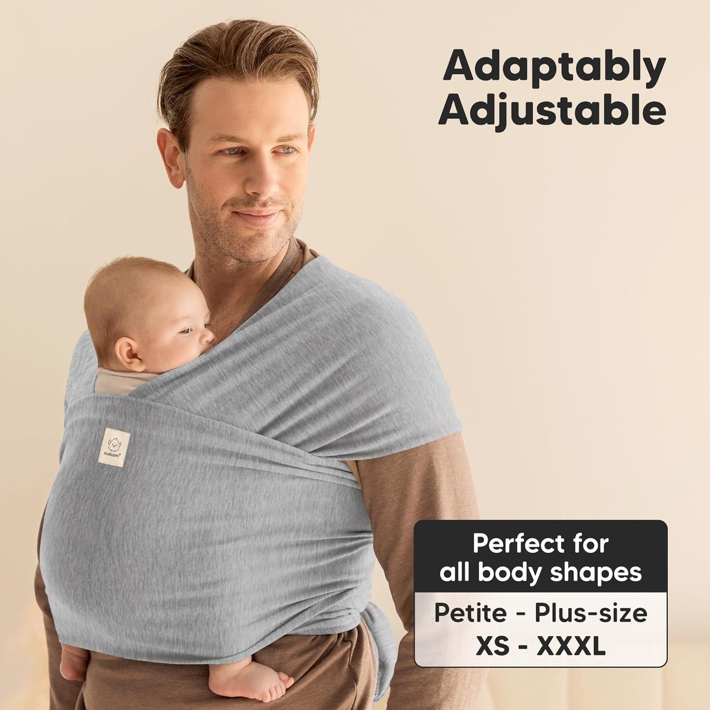 KeaBabies Baby Wrap Carrier - All in 1 Original Baby Carrier Newborn to Toddler Sling, Easy to Wear, Hands Free Bonding, Lightweight, Breathable Infant Wraps (Classic Gray)