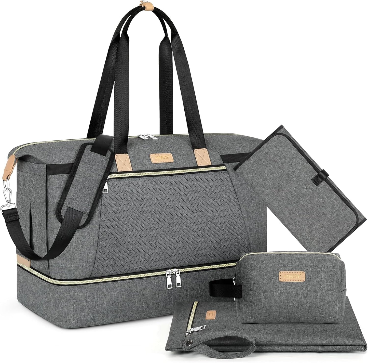 ITIEZY Diaper Bag Tote for Baby - Large Mommy Bag with Portable Changing Pad Pacifier Case, Hospital Bags Travel Baby Bag