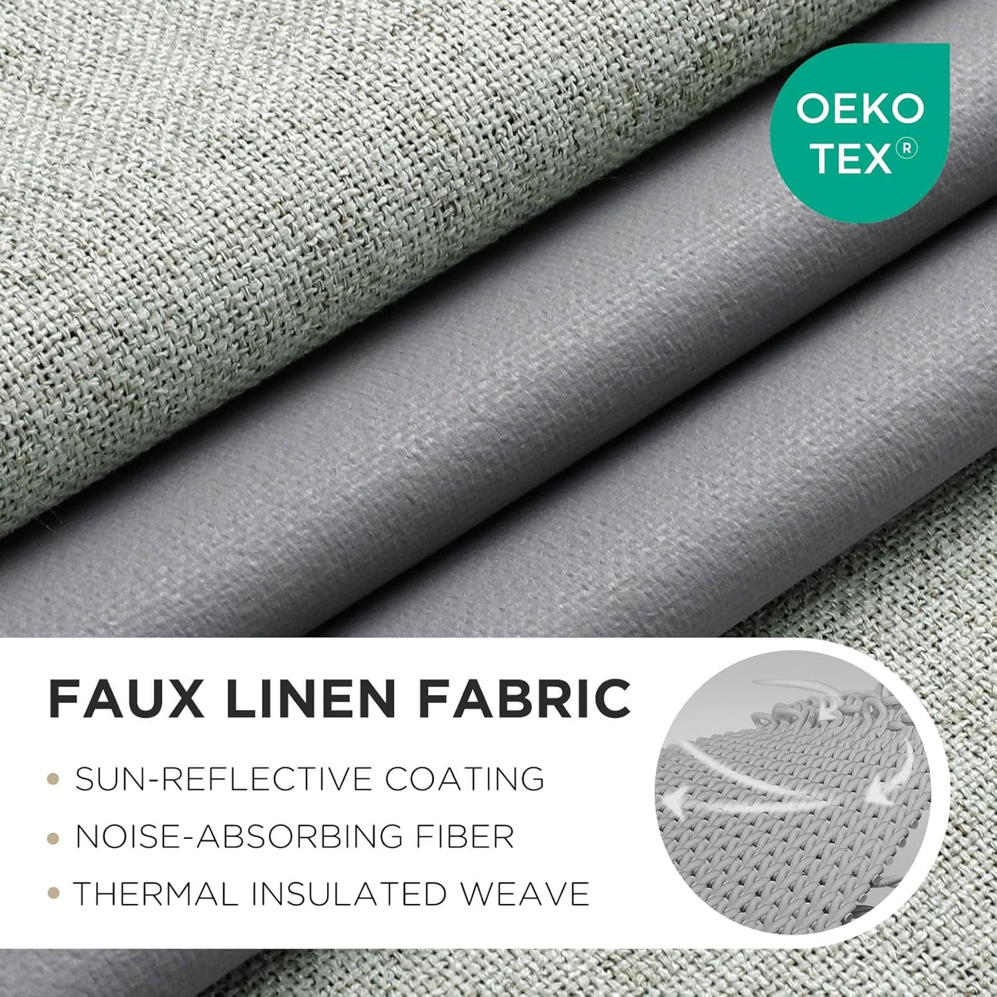 Joydeco Blackout Curtains 108 Inches Long 2 Panels Burg, Room Darkening Curtains for Bedroom, 100% Black Out Textured Thermal Drapes Privacy Protection 2 Panels Set(W52 x L108 Inch, Sage Green)