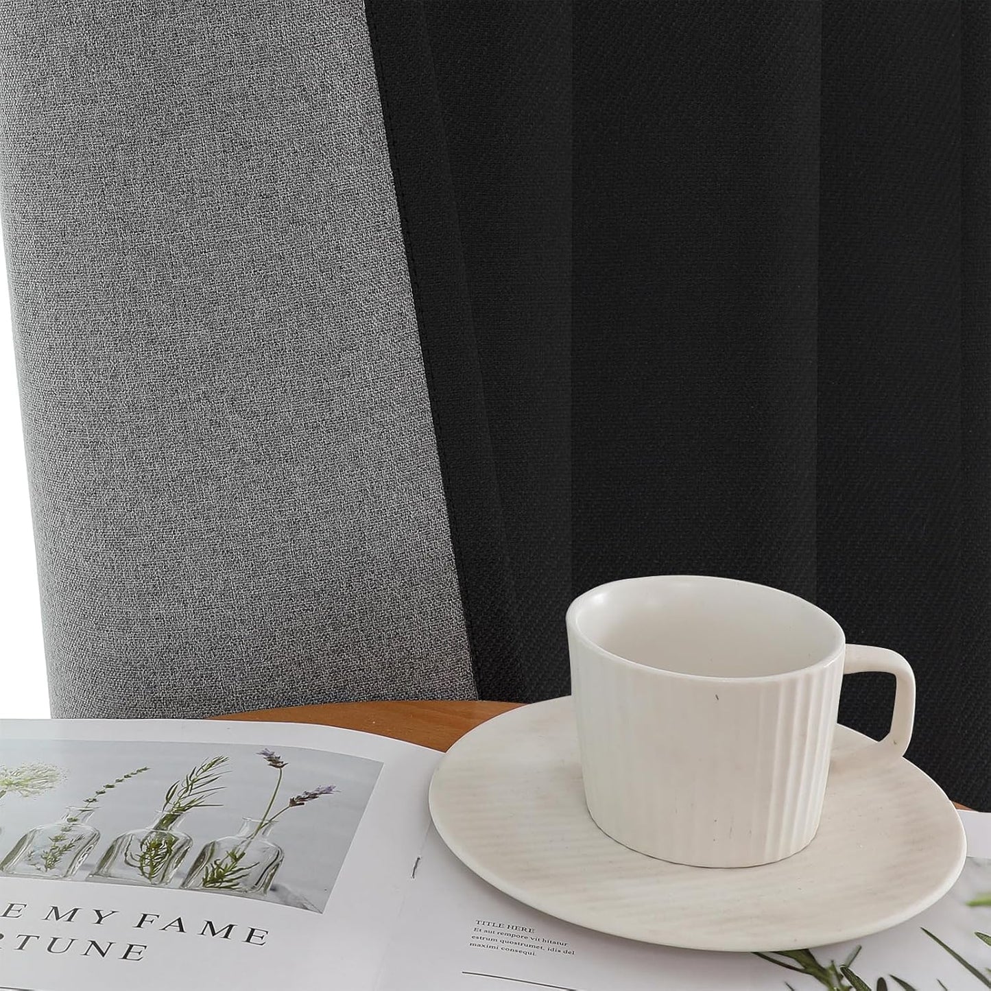 Joydeco 100% Blackout Curtains 108 Inches Long 2 Panels Set, Thermal Insulated Long Curtains& Drapes 2 Burg, Room Darkening Drapes for Bedroom Living Room Window (Black, W52 x L108 Inch)