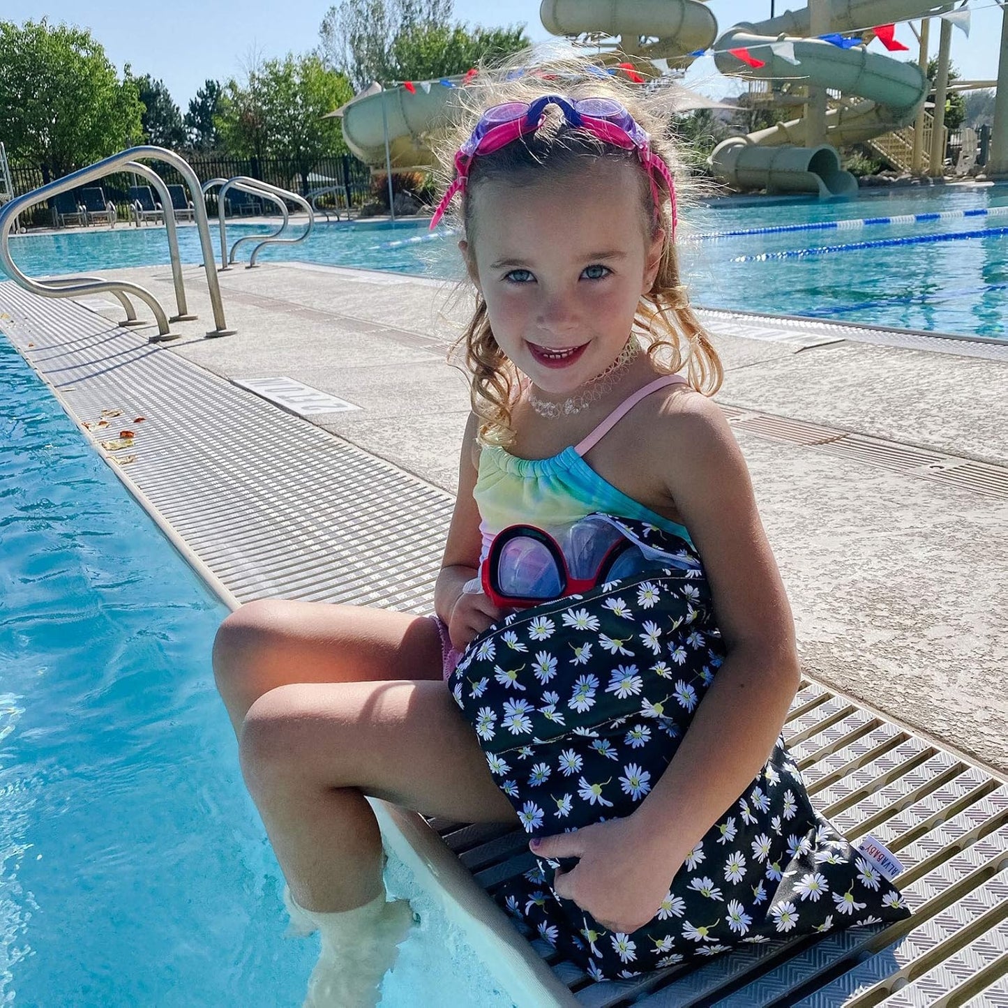 ALVABABY 3pcs Baby Cloth Diaper Wet Dry Bags Waterproof Reusable with Two Zippered Pockets Travel Beach Pool Daycare Soiled Baby Items Yoga Gym Bag for Swimsuits or Wet Clothes 3L-YA132