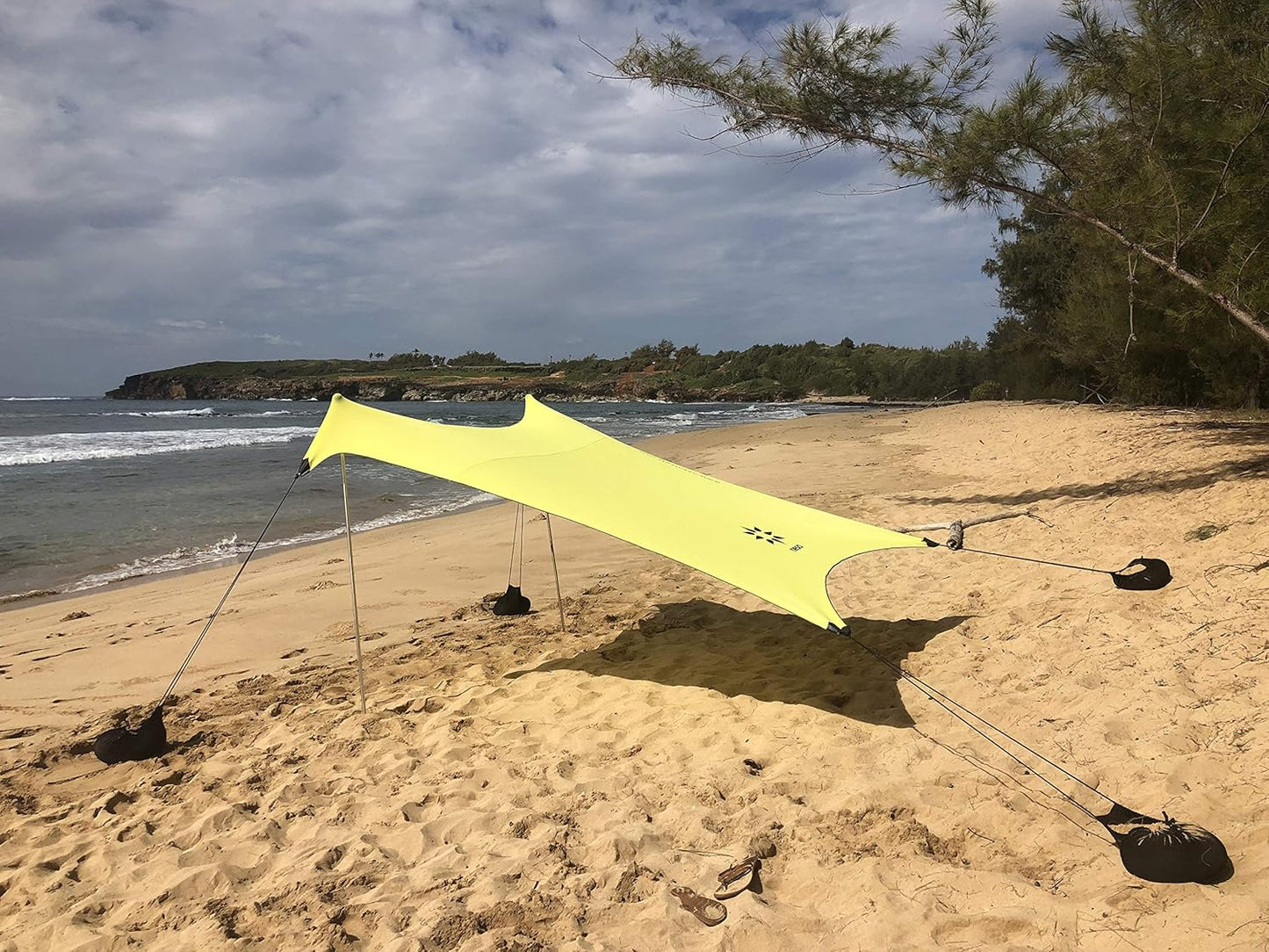 Neso Tents Beach Tent with Sand Anchor, Portable Canopy Sunshade - 7' x 7' - Patented Reinforced Corners(Lemon)