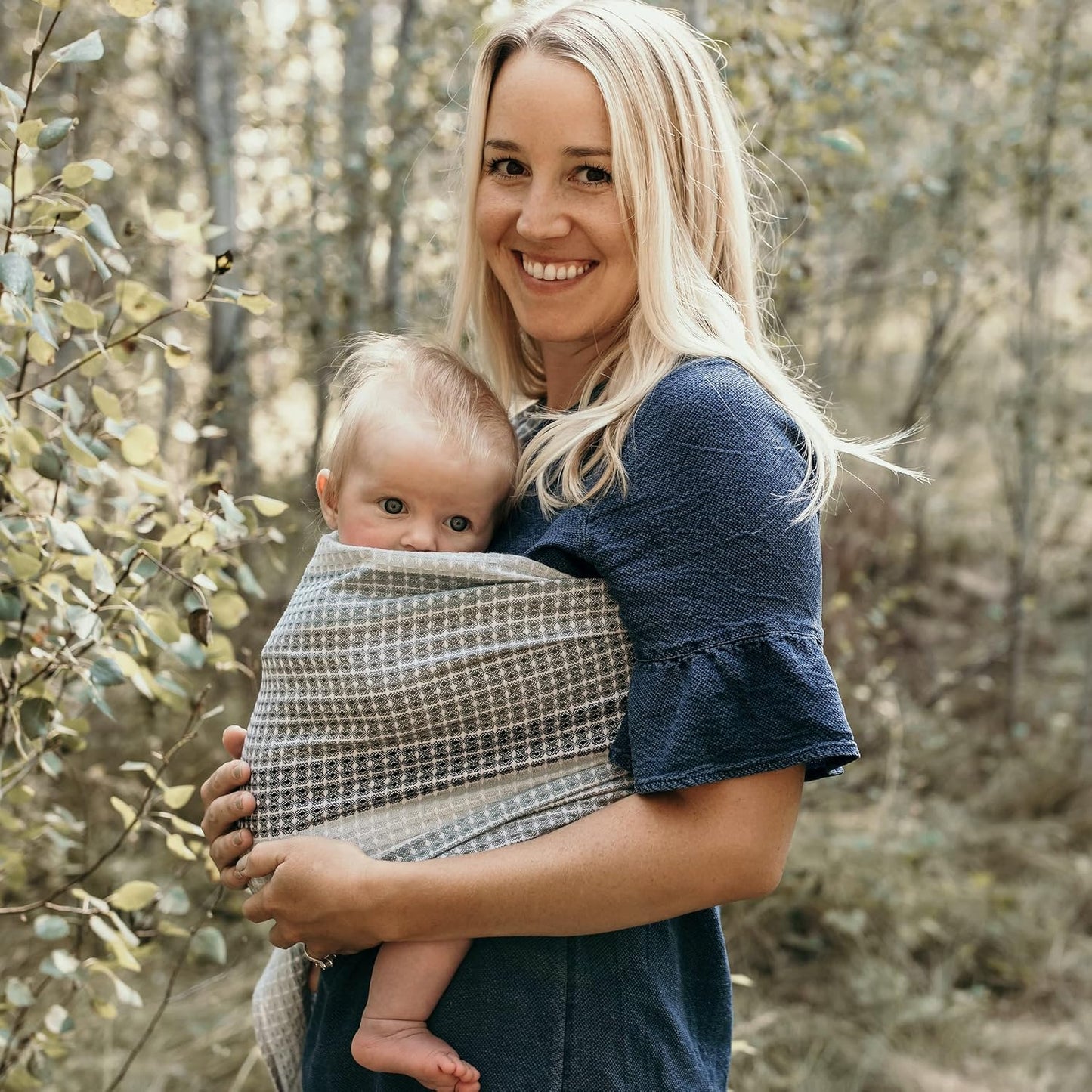 Hip Baby Wrap Ring Sling Baby Carrier for Infants and Toddlers - 100% Soft Cotton Baby Wraps Carrier for Babies 8-35 lbs - Perfect Baby Shower Gifts Moms and Dads - Nursing Cover (Moon Honeycomb)