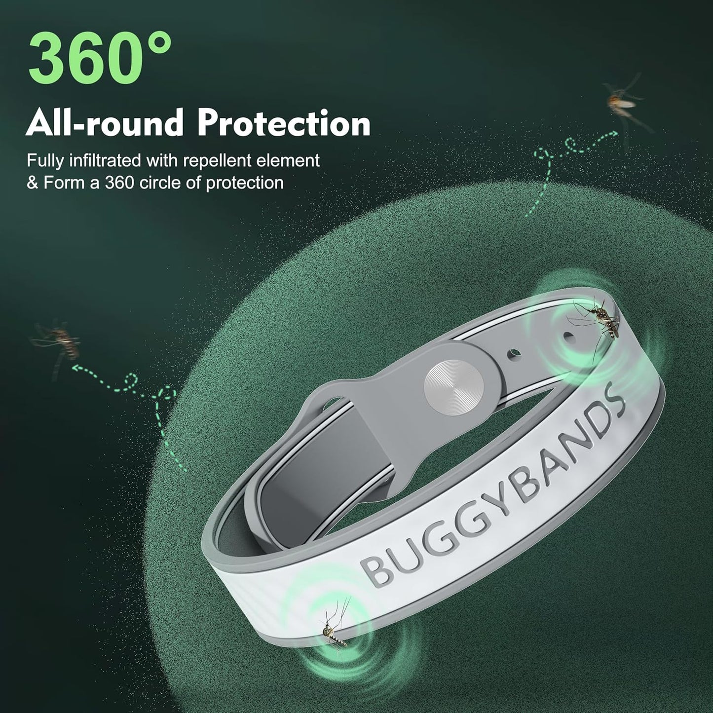 18 Pack Mosquito Repellent Bracelets, Silicone Mosquito Repellent Bands with DEET Free, Natural & Waterproof Bug Wristbands for Kids and Adults, Outdoor Traveling Protection