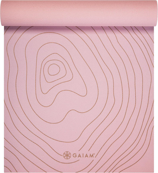Gaiam Yoga Mat - Premium 6mm Print Extra Thick Non Slip Exercise & Fitness Mat for All Types of Yoga, Pilates & Floor Workouts (68"L x 24"W x 6mm Thick)