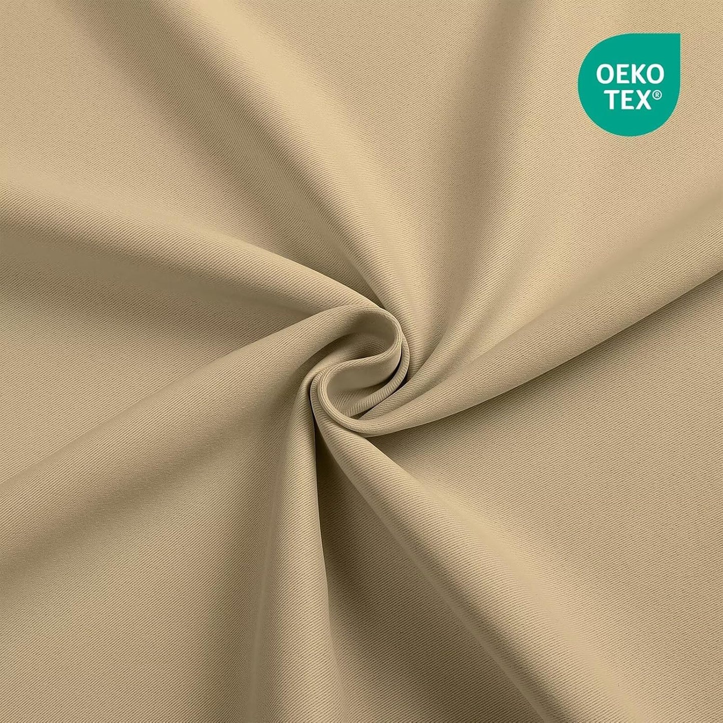 Joydeco Blackout Curtains 108 Inches Long, Thermal Insulated Black Out Curtains 2 Panels Set, Room Darkening Drapes for Living Room Window Rod Pocket Back Tab (W52 x L108 Inch, Beige)