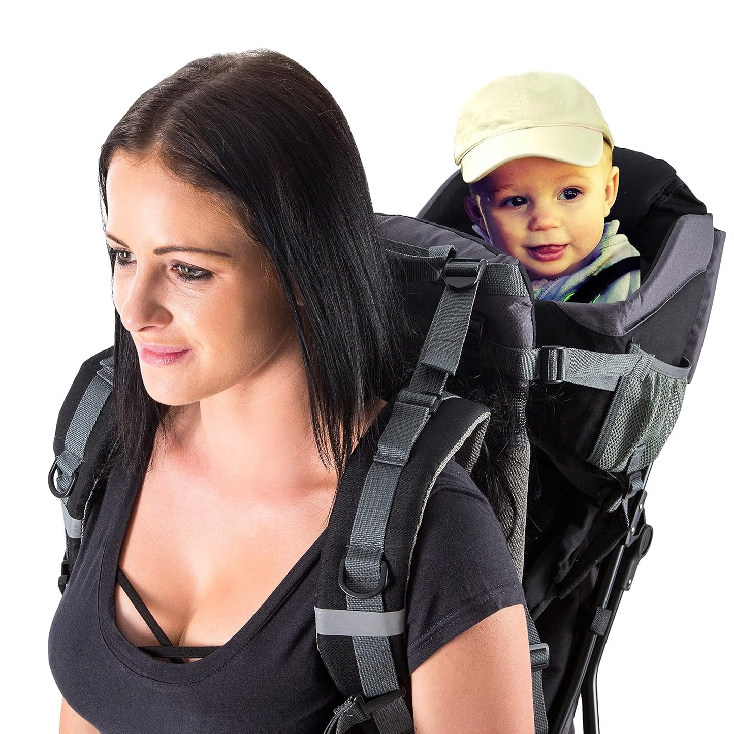 Hiking Baby Carrier Backpack - Comfortable Toddler/Baby Backpack Carrier System with Diaper Change Pad, Insulated Pocket + Rain and Sun Hood to Protect Your Child