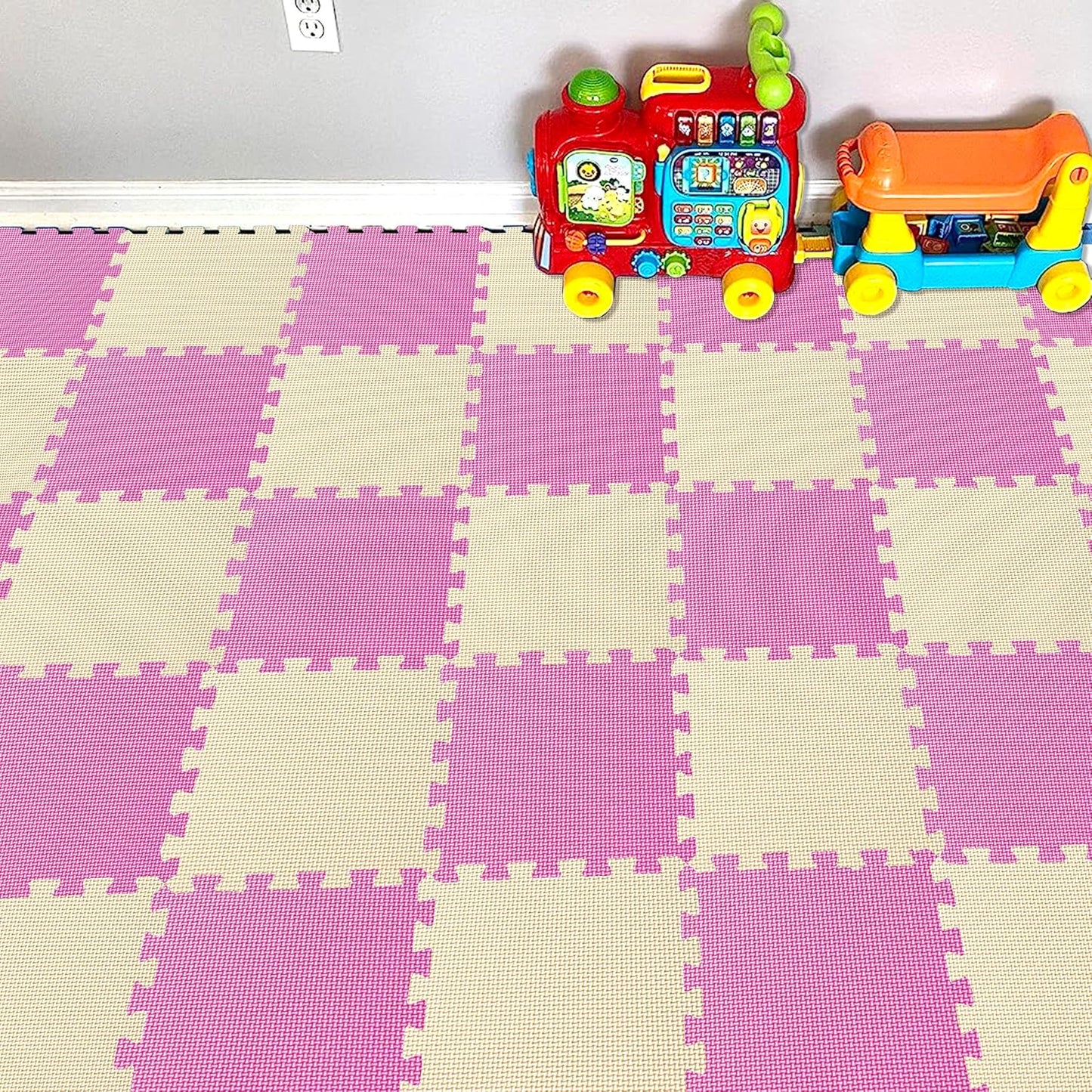 YIMINYUER® 25 Tiles (30cm×30cm×1cm Each Tile) Baby Soft Puzzle Play Mats, Kids Thick EVA Foam Floor, Toddlers & Children's Soft Interlocking Mat R03R10G301025