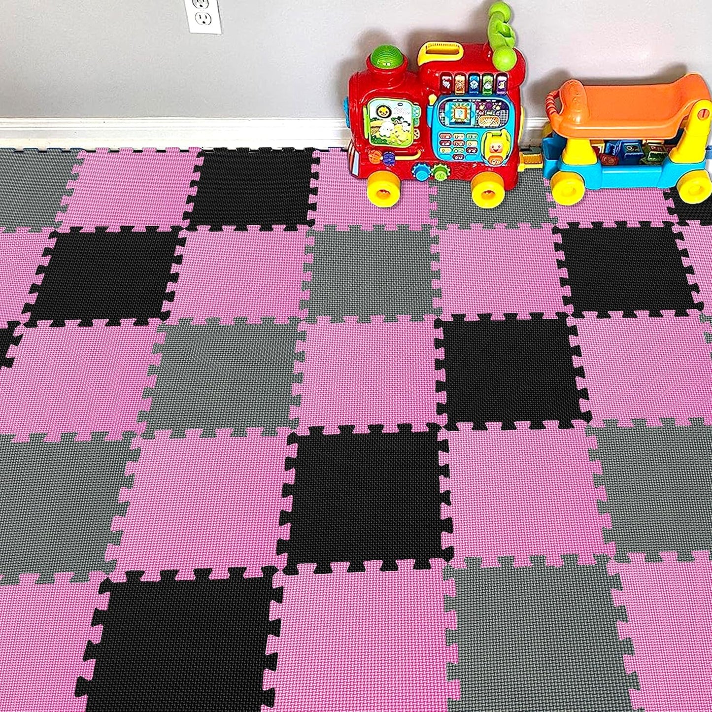 YIMINYUER® 25 Tiles (30cm×30cm×1cm Each Tile) Baby Soft Puzzle Play Mats, Kids Thick EVA Foam Floor, Toddlers & Children's Soft Interlocking Mat R03R04R12G301025