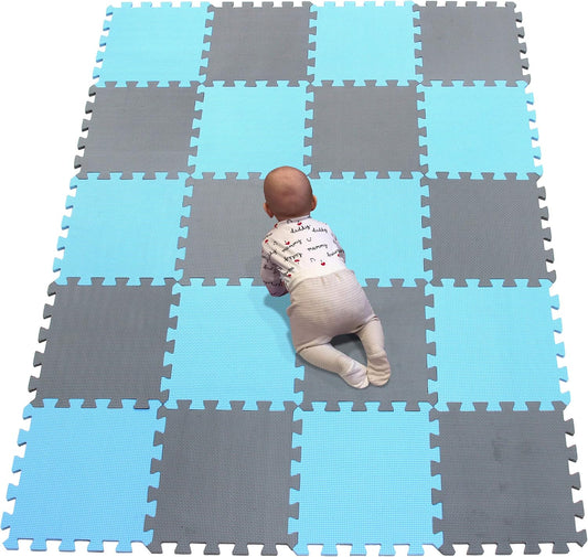 YIMINYUER® 20 Tiles (30cm×30cm×1cm Each Tile) Baby Soft Puzzle Play Mats, Kids Thick EVA Foam Floor, Toddlers & Children's Soft Interlocking Mat R07R12G301020